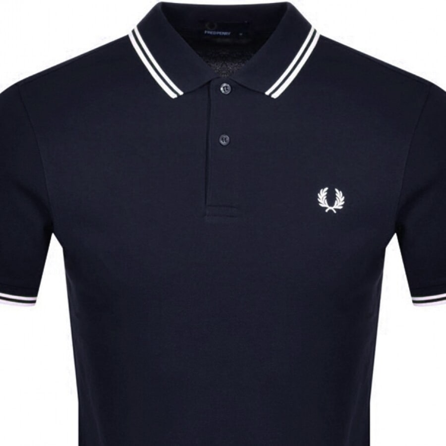Fred Perry M3600 Twin Tipped Polo Shirt Navy White